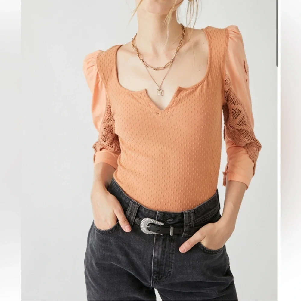 NWT Free People Brunch Date Crochet Lace Top